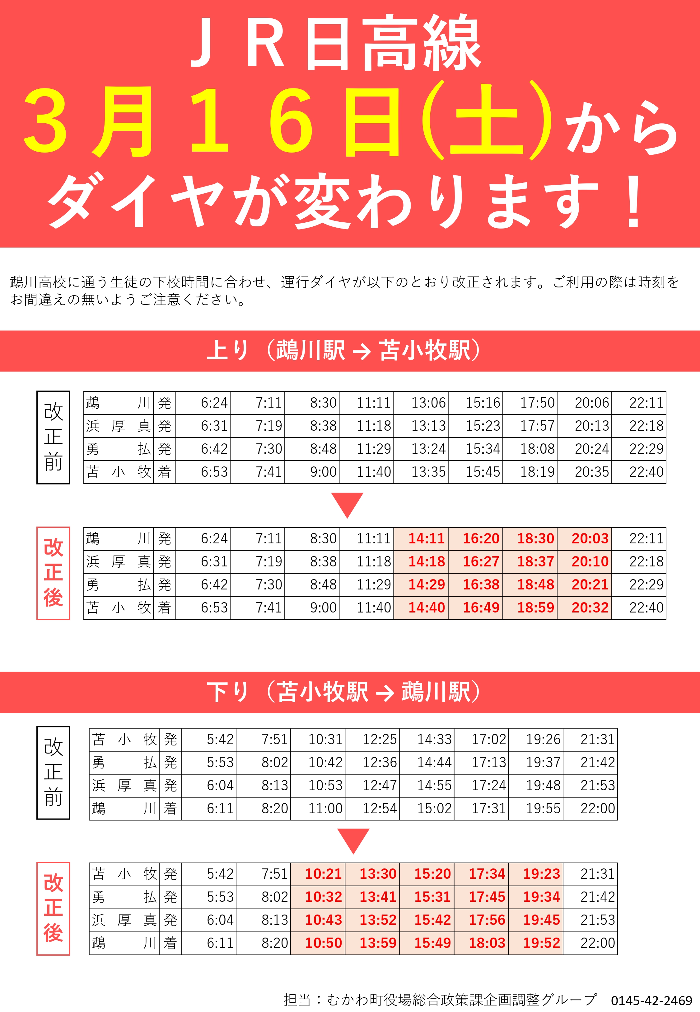 JRダイヤ改正